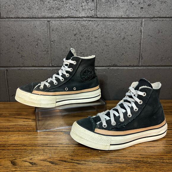 Converse Chuck Taylor All Star High Top Fleece Lined Platform Shoes Men’s 7.5 - Picture 2 of 8